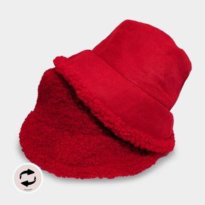 Reversible Faux Fur Sherpa Reversible Bucket Hat